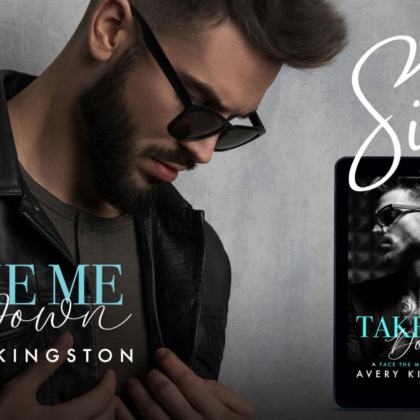 Meet Silas. Image of pensive man in leather jacket, wearing sunglasses leaning against a wall. Image bottom right, book cover, Take Me Down